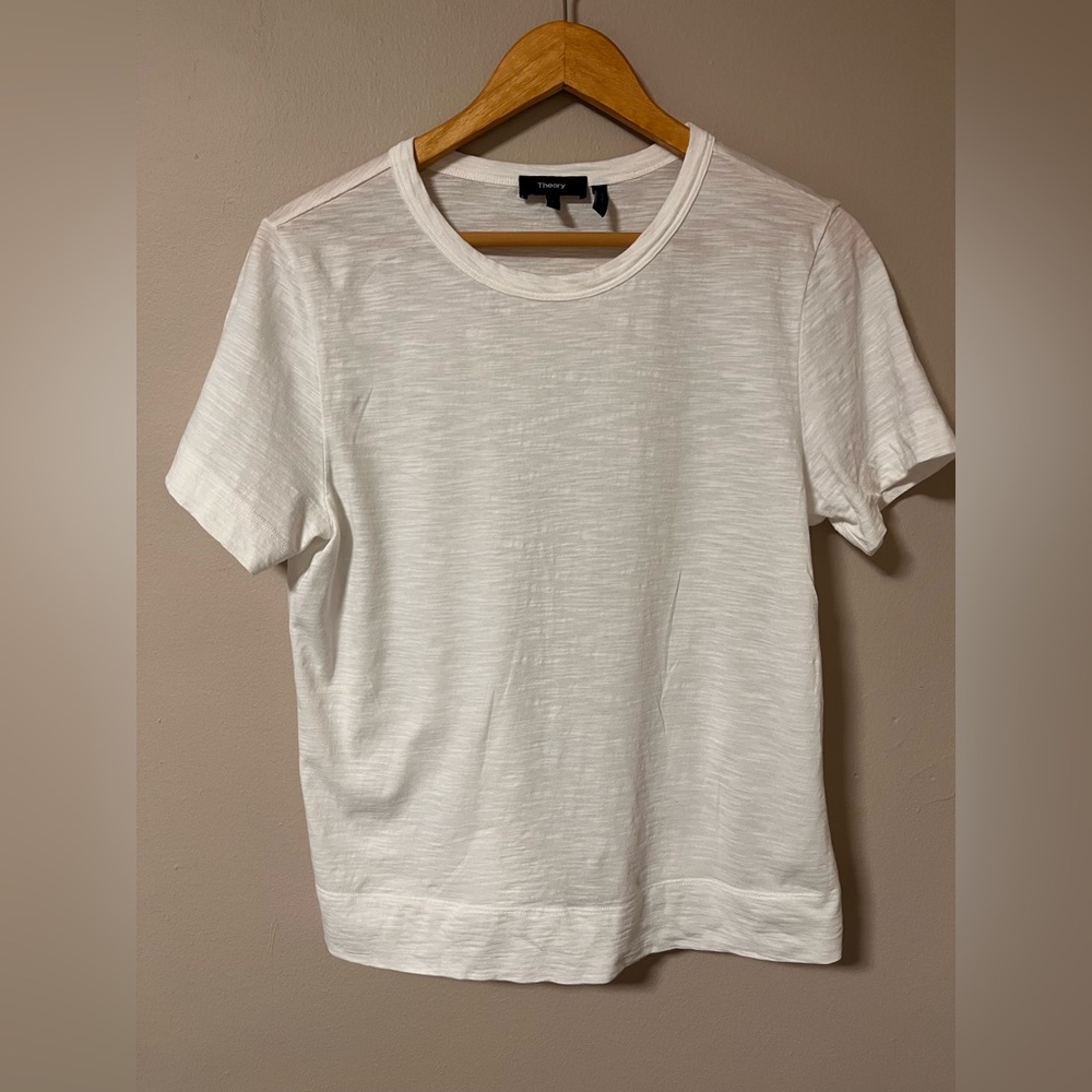 Theory, women’s large slub tee, white